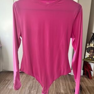 SKIMS Hot Pink Long Sleeve Bodysuit